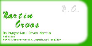 martin orvos business card